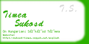 timea sukosd business card